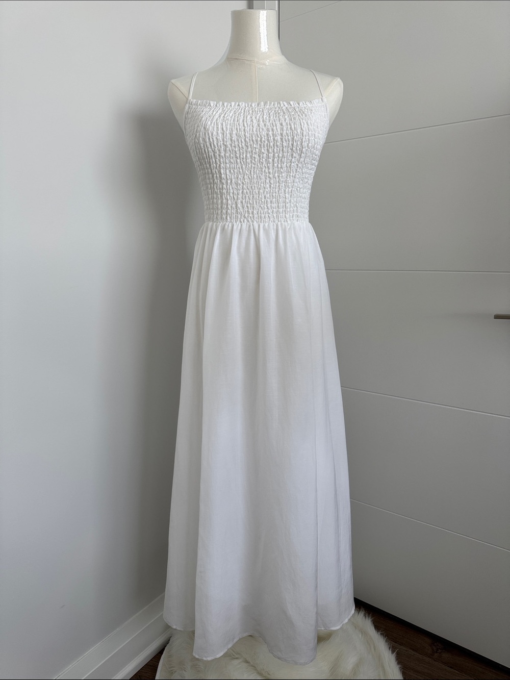 Aritzia Wilfred Georgette Dress - white linen size S